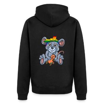 Souris Cadeau Souris Enfants Hommes Souris Conseils - Veste à capuche bio Premium Unisexe - noir - Dos - Nico (187cm)