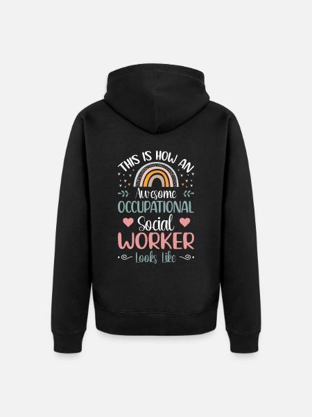 Awesome Occupational Social Worker - Unisex Premium Bio Zip Hoodie - Schwarz
