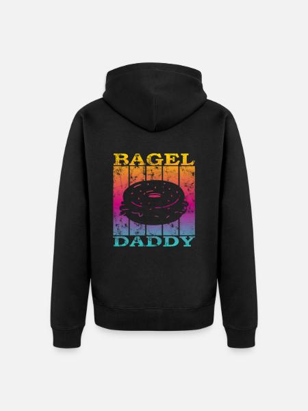 Bagel Daddy - Unisex Premium Organic Zip Hoodie - black