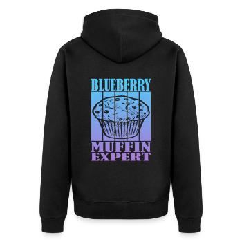 Expert en muffins aux bleuets - Veste à capuche bio Premium Unisexe - noir - Dos - Nico (187cm)