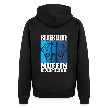 Expert en muffins aux bleuets - Veste à capuche bio Premium Unisexe - noir - Dos - Nico (187cm)