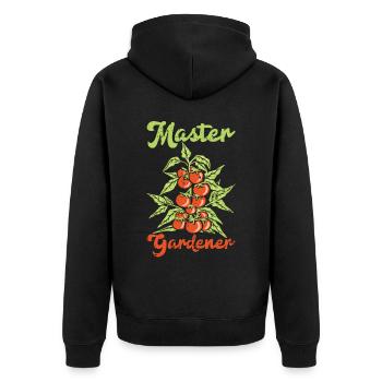 Tomate - Unisex Premium Bio Zip Hoodie - Schwarz - Hinten - Nico (187cm)