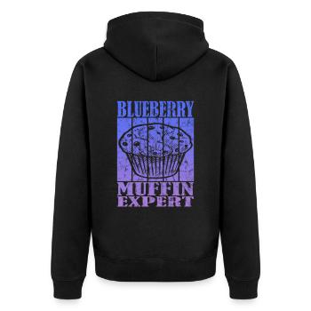 Expert en muffins aux bleuets - Veste à capuche bio Premium Unisexe - noir - Dos - Nico (187cm)