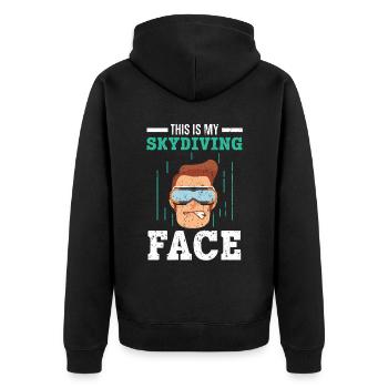Mon visage de parachutisme Parachutisme Parachutiste - Veste à capuche bio Premium Unisexe - noir - Dos - Nico (187cm)