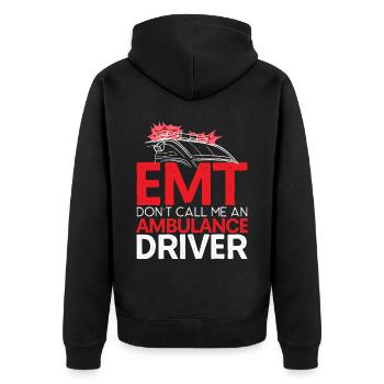 EMT Nennen Sie mich nicht einen Krankenwagenfahrer Sanitäter - Unisex Premium Bio Zip Hoodie - Schwarz - Hinten - Nico (187cm)