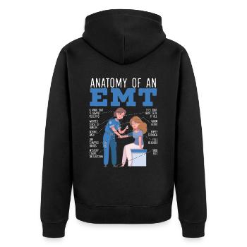 Anatomy Of An EMT Paramedic EMT EMS Health Care - Unisex Premium Organic Zip Hoodie - black - Back - Nico (187cm)