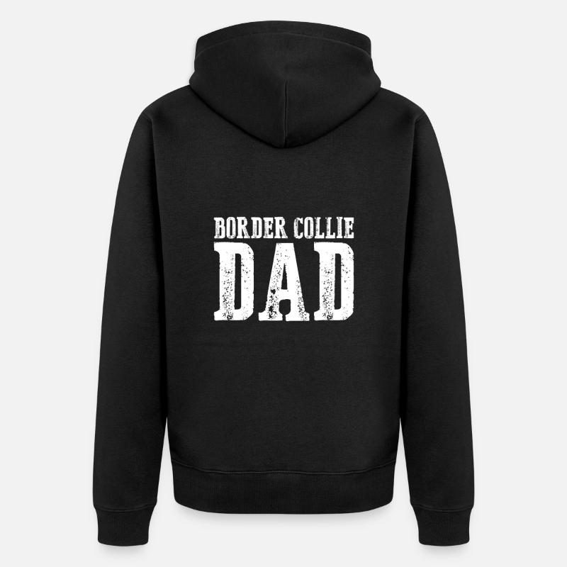 Border Collie Papa - Veste à capuche bio Premium Unisexe - noir