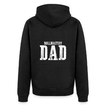 Bullmastiff Dad - Unisex Premium Bio Zip Hoodie - Schwarz - Hinten - Nico (187cm)