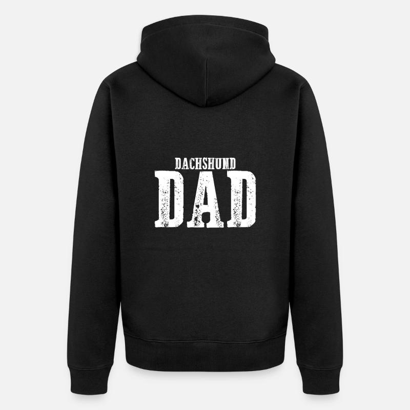 Dachshund Dad - Unisex Premium Bio Zip Hoodie - Schwarz