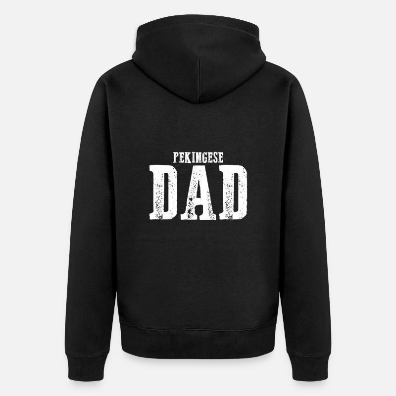 Papa pékinois - Veste à capuche bio Premium Unisexe - noir