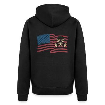 Amerikanischer Kammerjäger Tierkontrolle Schädlingsbekämpfung - Unisex Premium Bio Zip Hoodie - Schwarz - Hinten - Nico (187cm)