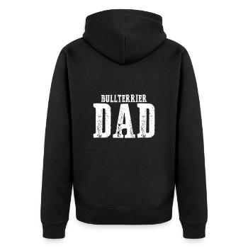 Bull Terrier Dad - Unisex Premium Organic Zip Hoodie - black - Back - Nico (187cm)