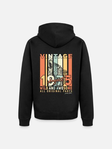 Baujahr 1975 Im August - Unisex Premium Bio Zip Hoodie - Schwarz