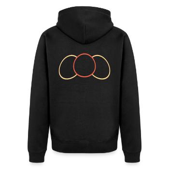 Ovale Jaune -Rouge - Jaune - Veste à capuche bio Premium Unisexe - noir - Dos - Nico (187cm)