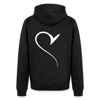 Half Wise Heart Simple - Unisex Premium Organic Zip Hoodie - black - Back - Nico (187cm)