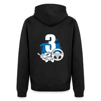 Gaming Controller 3 Jahre alt Videospieler - Unisex Premium Bio Zip Hoodie - Schwarz - Hinten - Nico (187cm)