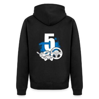 Spielcontroller 5 Jahre alter Videospieler - Unisex Premium Bio Zip Hoodie - Schwarz - Hinten - Nico (187cm)