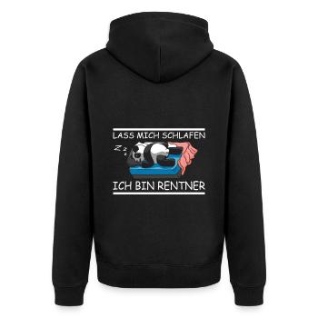 Rente Schlafender Panda im Ruhestand - Unisex Premium Bio Zip Hoodie - Schwarz - Hinten - Nico (187cm)