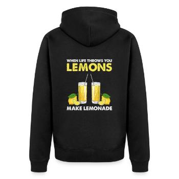 Lemonade Lemon Lemonade Lemonade Lemonade Stand Design - Unisex Premium Organic Zip Hoodie - black - Back - Nico (187cm)