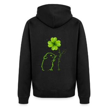 Tu es mon porte-bonheur hamster cloverleaf - Veste à capuche bio Premium Unisexe - noir - Dos - Nico (187cm)