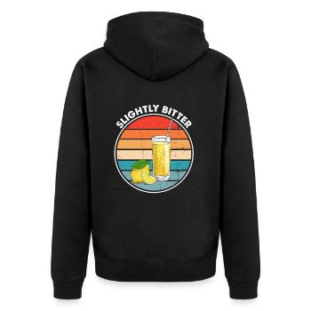 Zitronen Design Limonaden Stand Boss Lemon Verkauf - Unisex Premium Bio Zip Hoodie - Schwarz - Hinten - Nico (187cm)