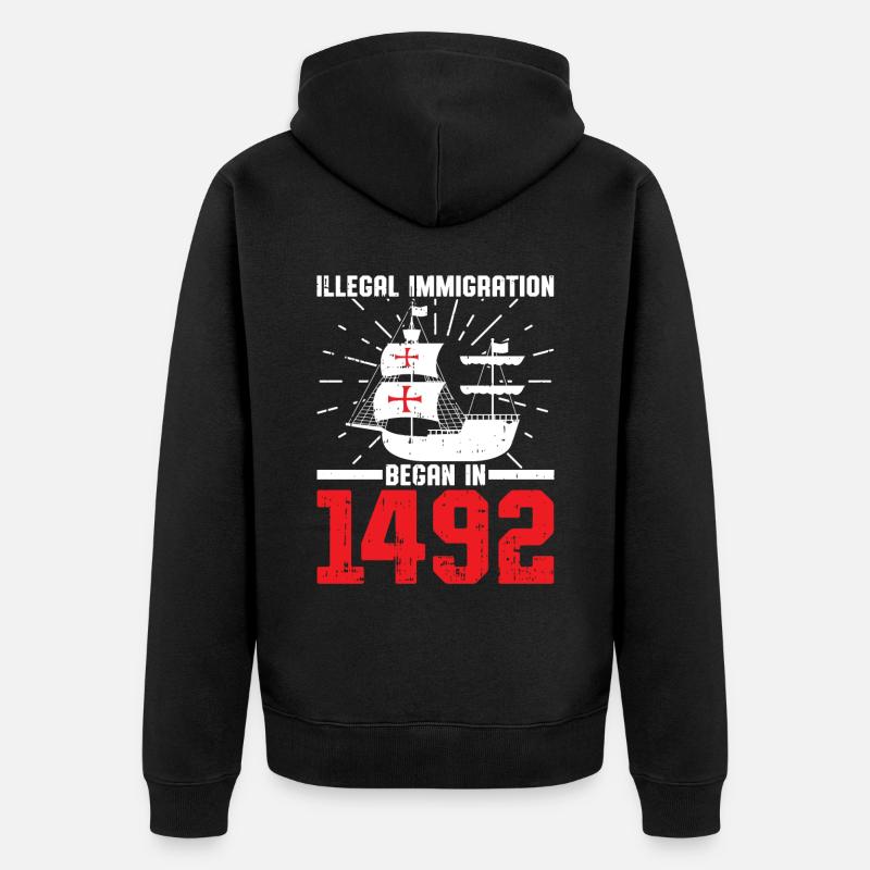 Christopher Columbus - Unisex Premium Bio Zip Hoodie - Schwarz