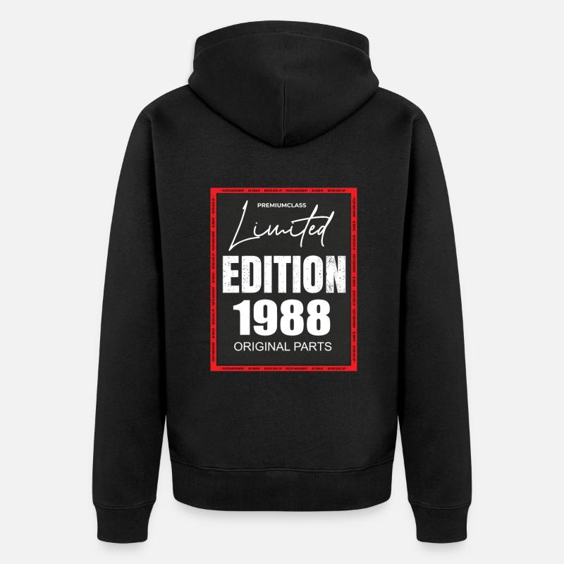 Édition limitée 1988 - Veste à capuche bio Premium Unisexe - noir
