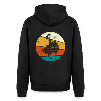 Flamenco - Unisex Premium Bio Zip Hoodie - Schwarz - Hinten - Nico (187cm)