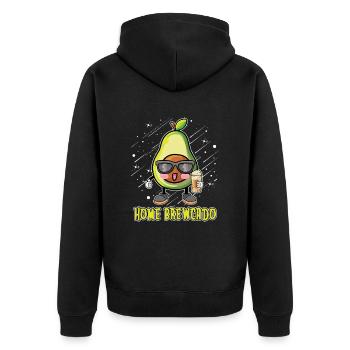 Hobby Brewer Beer Craft Beer Home Brewing - Unisex Premium Organic Zip Hoodie - black - Back - Nico (187cm)