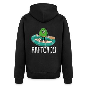 Rafting Wildwasser Kanu Kajak - Unisex Premium Bio Zip Hoodie - Schwarz - Hinten - Nico (187cm)