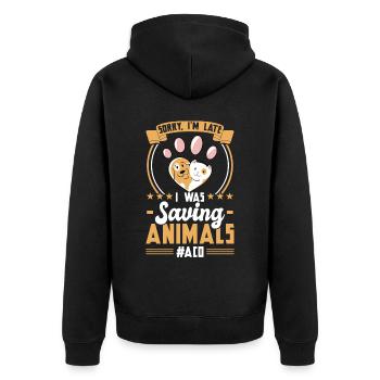 J’ai sauvé des animaux - Responsable du bien-être animal - Veste à capuche bio Premium Unisexe - noir - Dos - Nico (187cm)