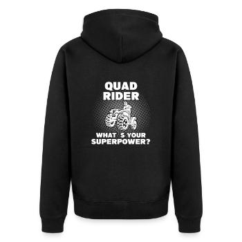 Quad ATV Offroad Spruch Lustig Quad Geschenk - Unisex Premium Bio Zip Hoodie - Schwarz - Hinten - Nico (187cm)