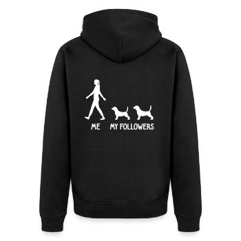 I Mean Followers Beagle Dog Dog Breeder - Unisex Premium Organic Zip Hoodie - black - Back - Nico (187cm)