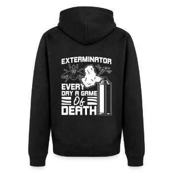 Combattants de vermine Chaque jour un jeu de mort - Veste à capuche bio Premium Unisexe - noir - Dos - Nico (187cm)