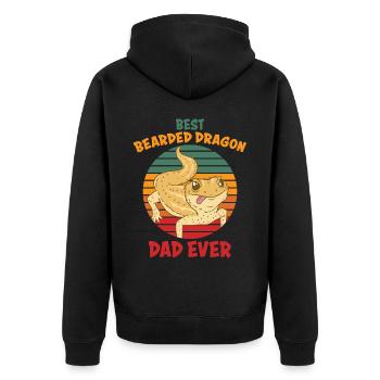 Bearded Dragons Reptile Reptiles Gift - Unisex Premium Organic Zip Hoodie - black - Back - Nico (187cm)