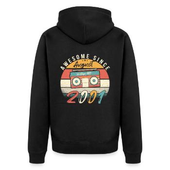 Année de naissance 2001 en août - Veste à capuche bio Premium Unisexe - noir - Dos - Nico (187cm)