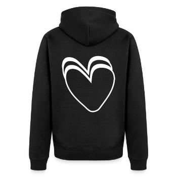 Cœurs Blancs - Veste à capuche bio Premium Unisexe - noir - Dos - Nico (187cm)