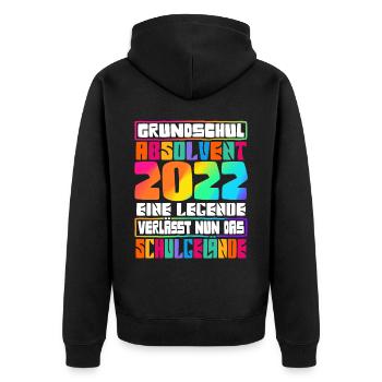 Grundschul Abschluss Grundschule Absolvent - Unisex Premium Bio Zip Hoodie - Schwarz - Hinten - Nico (187cm)