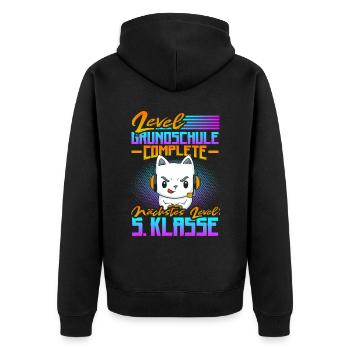 Grundschul Abschluss Grundschule Absolvent - Unisex Premium Bio Zip Hoodie - Schwarz - Hinten - Nico (187cm)