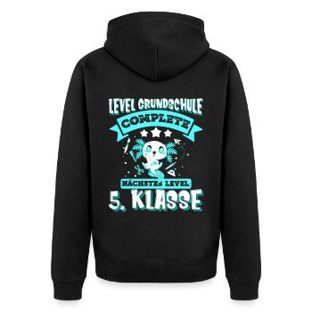 Grundschul Abschluss Grundschule Absolvent - Unisex Premium Bio Zip Hoodie - Schwarz - Hinten - Nico (187cm)