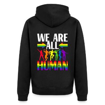 Fierté gaie LGBTQ - Veste à capuche bio Premium Unisexe - noir - Dos - Nico (187cm)