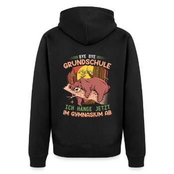 Grundschul Abschluss Grundschule Absolvent - Unisex Premium Bio Zip Hoodie - Schwarz - Hinten - Nico (187cm)