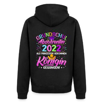 Grundschul Absolventin Abschluss Grundschule - Unisex Premium Bio Zip Hoodie - Schwarz - Hinten - Nico (187cm)