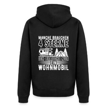 Camping Wohnmobil - Unisex Premium Bio Zip Hoodie - Schwarz - Hinten - Nico (187cm)