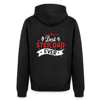 Bester Stiefvater Aller Zeiten Stiefpapa Stepdad - Unisex Premium Bio Zip Hoodie - Schwarz - Hinten - Nico (187cm)