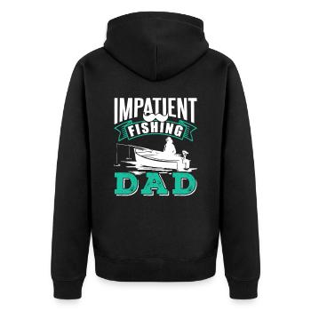 Ungeduldiger Vater Beim Angeln Fischen Fischer - Unisex Premium Bio Zip Hoodie - Schwarz - Hinten - Nico (187cm)