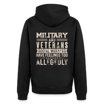 Travailleurs sociaux militaires et vétérans - Veste à capuche bio Premium Unisexe - noir - Dos - Nico (187cm)