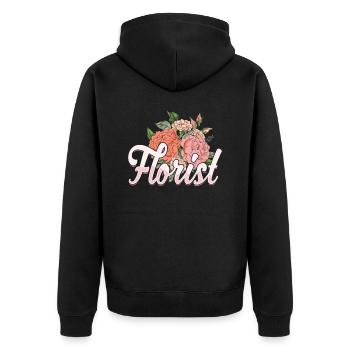 Blumenladen Florist Gärtner Pflanze Garten - Unisex Premium Bio Zip Hoodie - Schwarz - Hinten - Nico (187cm)