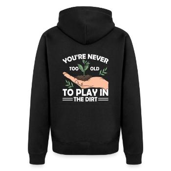 Vous n’êtes jamais trop vieux pour jouer dans la terre battue Gardener - Veste à capuche bio Premium Unisexe - noir - Dos - Nico (187cm)