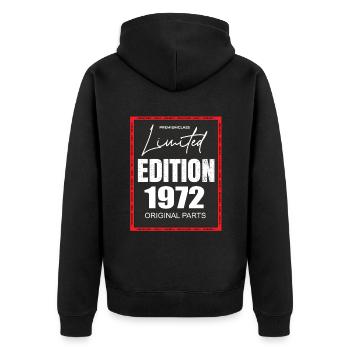 Limited Edition 1972 - Unisex Premium Organic Zip Hoodie - black - Back - Nico (187cm)